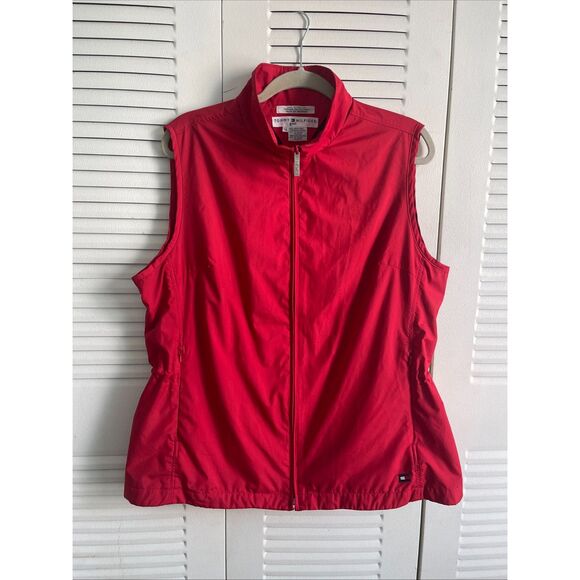 Tommy Hilfiger Women's Red Golf Vest Large Size Full Zip Sleeveless Outdoors - Picture 2 of 9